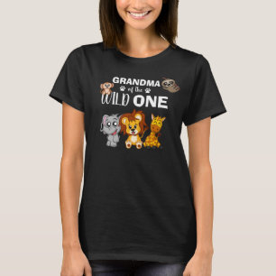 Cute Wild One Jungle Safari Zoo Animal Grandma T-Shirt