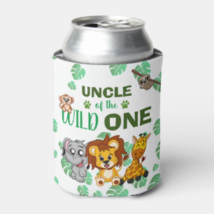 Cute Wild One Jungle Safari Zoo Animal Uncle Can Cooler