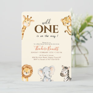Cute Wild One Paw Print Baby Shower Invitation