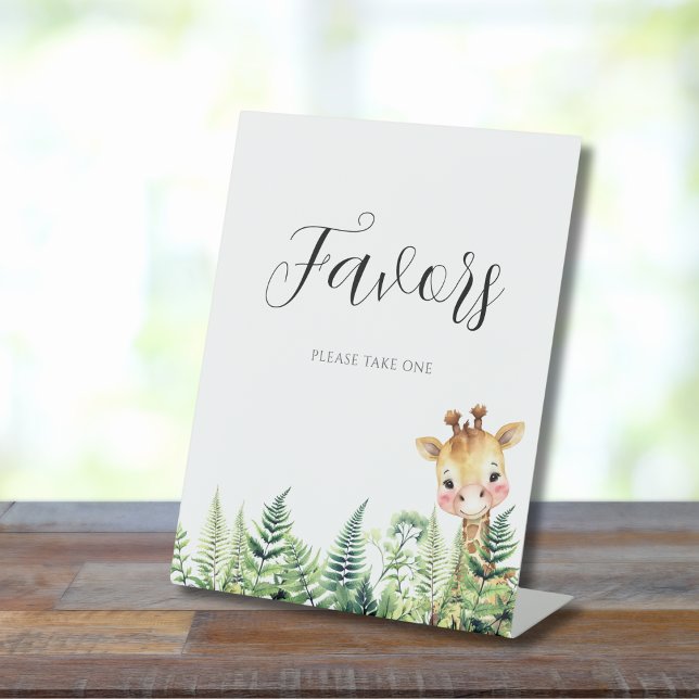 Cute Wild One Safari Animal Favour Pedestal Sign (Creator Uploaded)