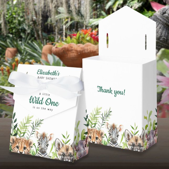 Cute Wild One Safari Animals Baby Shower Favour Box (Cute Wild One Safari Animals Baby Shower Favor Boxes)