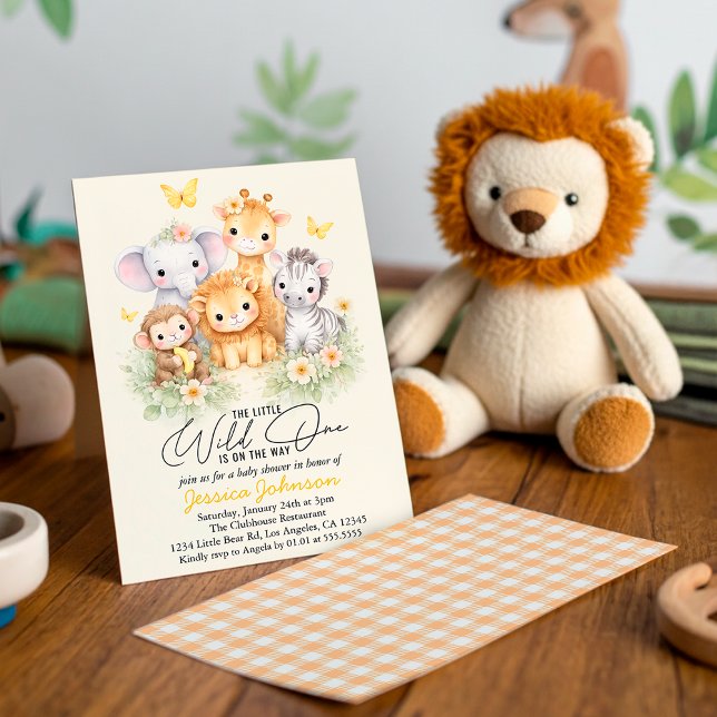 Cute Wild One Safari Animals e Baby Shower  Invitation (Creator Uploaded)