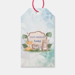 Cute Wild One Safari jungle zoo Birthday party Gift Tags
