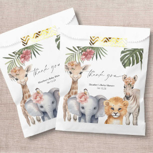 Cute Wild One Safari Pretty Animals Girl Baby Show Favour Bags