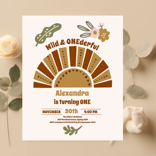 Cute Wild & Onederful 1st Birthday Invitation (Creator Uploaded)