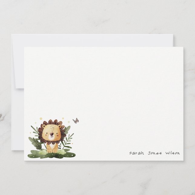 Cute Wild Tropical Jungle Animal Lion Birthday Card (Front)