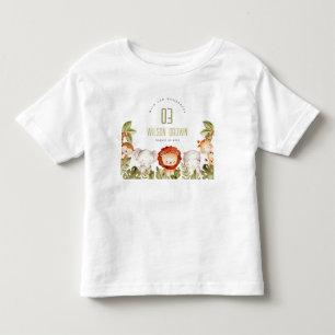 Cute Wild Tropical Safari Animals Kids Birthday Toddler T-Shirt