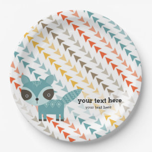 Cute wilderness animal paper plate