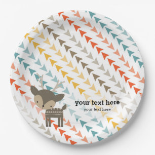 Cute wilderness animal paper plate