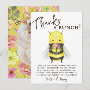 Cute Wildflower and Bee Baby Shower Thank You Card