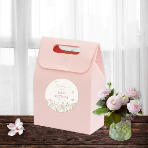 Cute Wildflower Baby Girl Baby Shower Classic Round Sticker