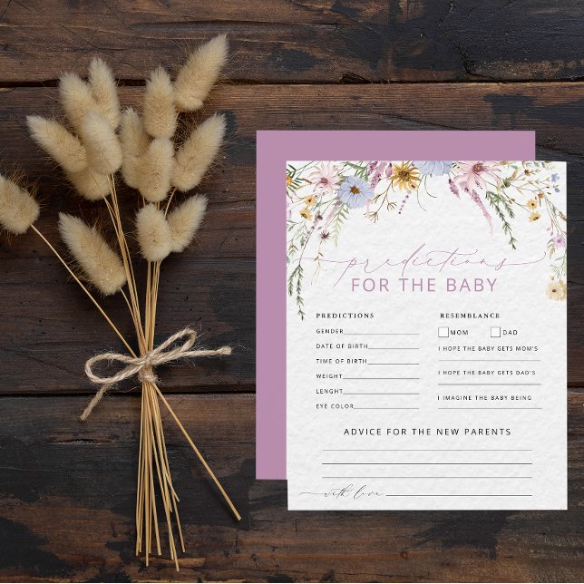 Cute Wildflower Baby Shower Predictions and Advice (Creator Uploaded)