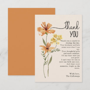 Cute Wildflower Baby Shower  Thank You Card