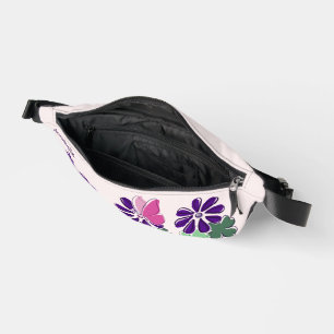 Cute Wildflower Butterfly Doodle Name Bum Bags