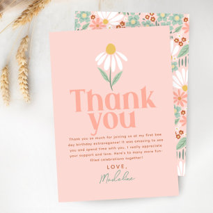 Cute Wildflower Daisy Girls Thank You Birthday Card