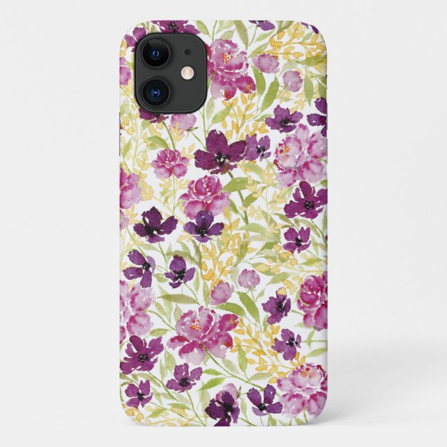 Cute wildflower flower floral peony purple Case-Mate iPhone case (Back)