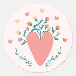 Cute Wildflower Heart Valentine's Day Sticker