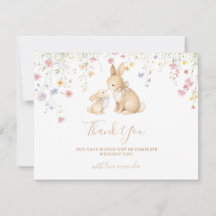 Cute Wildflower Meadow Bunny Colourful Baby Shower