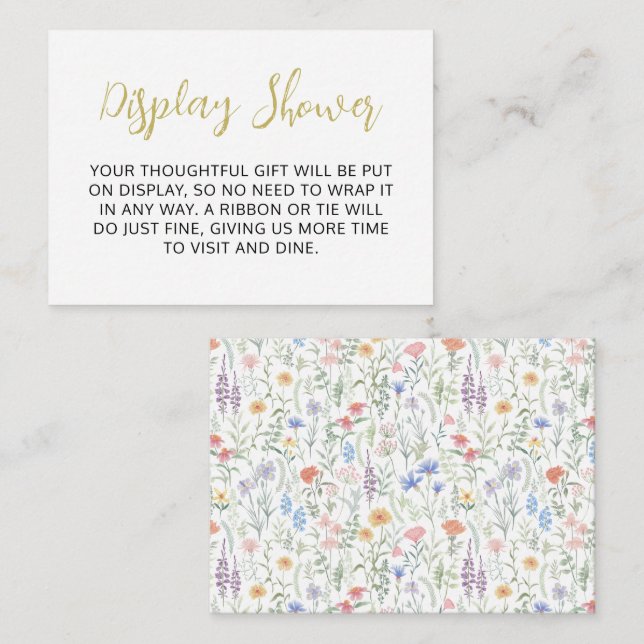 Cute Wildflower Pattern Enclosure Card (Front/Back)