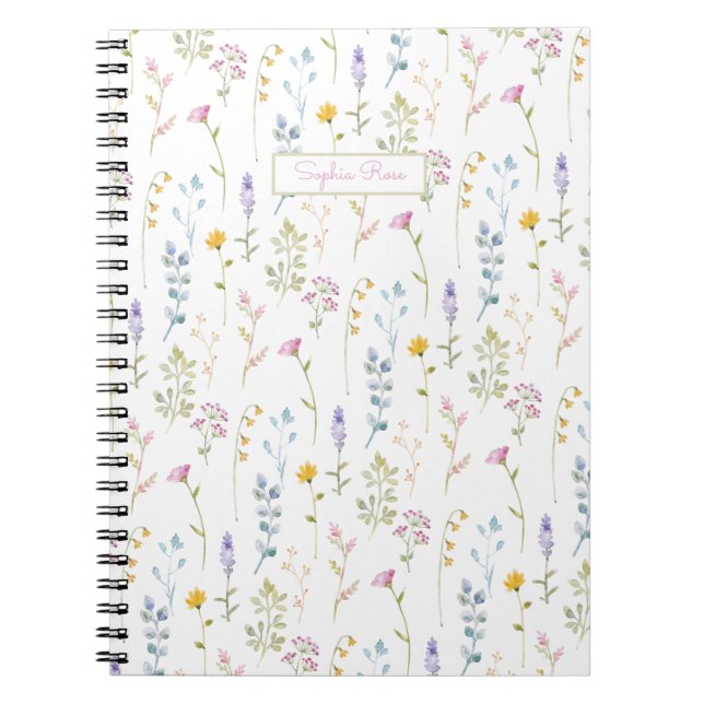 Cute Wildflower Pattern  Notebook (Front)