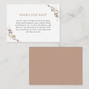 Cute Wildflower Soft Tan Books For Baby Enclosure Card