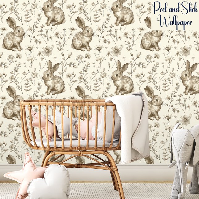 Cute Wildflowers And Bunnies Bunny Neutral  Wallpaper (Creator Uploaded)
