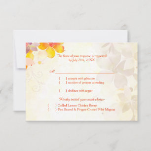 Cute Wildflowers Garden Wedding Meal Choice RSVP Card