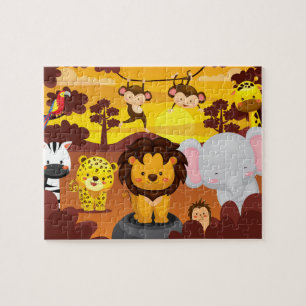 Cute Wildlife Jungle Animals Kids Puzzle