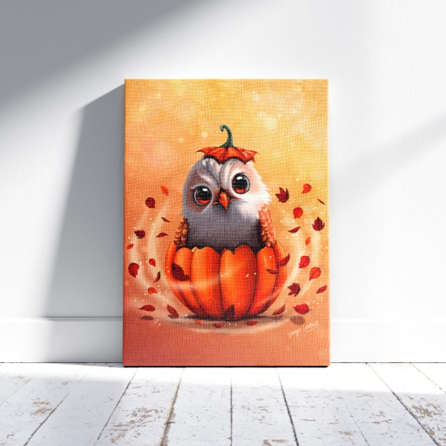 Cute Wildlife Of An Owl's : Autumn's forest   Canvas Print (Creator Uploaded)