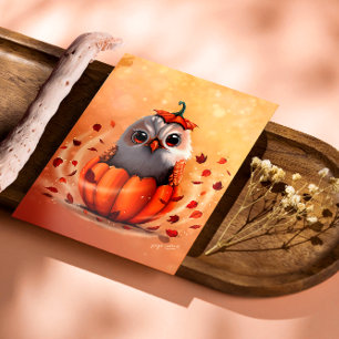 Cute Wildlife Of An Owl's : Autumn's forest Poster