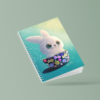 Cute Wildlife Of Spring Guardian: Bunny in Bloom  Notebook