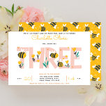 Cute Will Soon Bee Three Girl Floral 3rd Birthday Invitation<br><div class="desc">Celebrate a special milestone with our "Cute Will Soon Bee Three" Girl Floral 3rd Birthday Invitation, sweet as honey. This adorable invitation features modern colours in muted pink and yellow, creating a soft and charming look. The front showcases beautifully decorated floral letters that spell out the celebration details, adding a...</div>