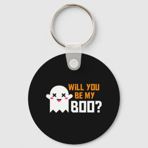 Cute Will You Be My Boo Ghost Halloween! Love Part Key Ring