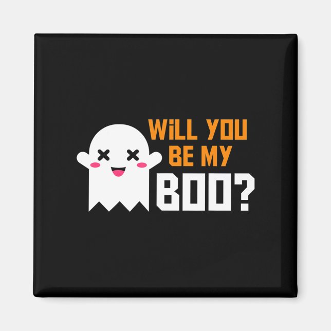 Cute Will You Be My Boo Ghost Halloween! Love Part Magnet (Front)