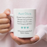 Cute Will You Be My Godmother Poem Photo Coffee Mug<br><div class="desc">Ask that special woman in your life to be your child's godmother with this personalised godmother proposal coffee mug. Customise this adorable mug with a photo of your child and their name.</div>