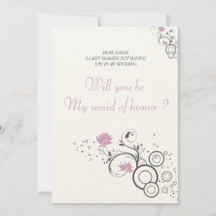cute will you be my maid of honour invitation