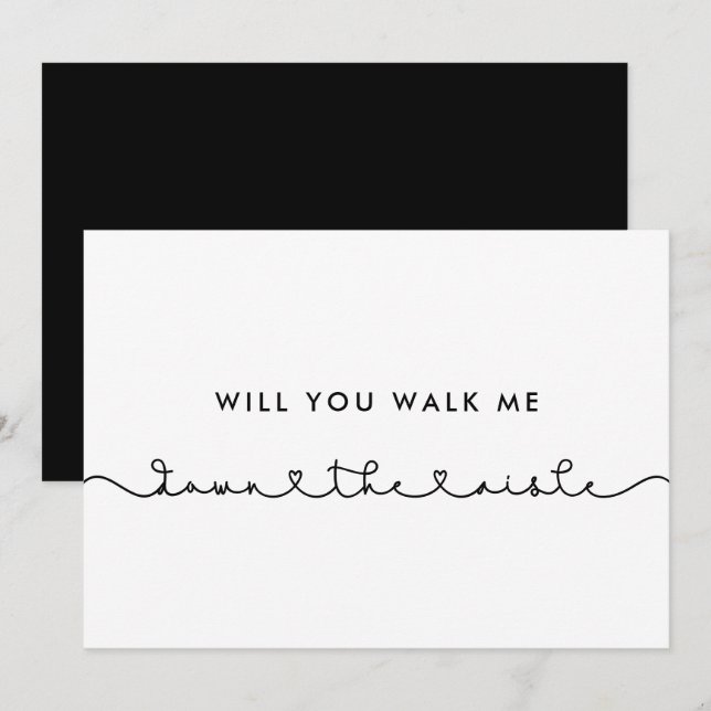 Cute Will you walk me down the aisle proposal card (Front/Back)