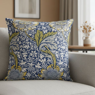 Cute William Morris Floral Throw Pillow 