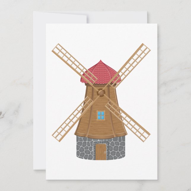 Cute Windmill Invitation (Front)