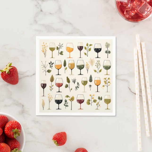 Cute wine cups paper napkins (Insitu)