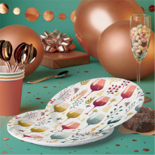 Cute wine cups paper plate