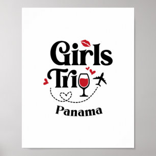 Cute Wine Girls Trip Panama Travel Vacation Poster