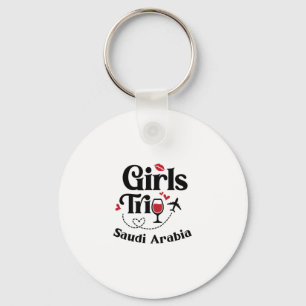 Cute Wine Girls Trip Saudi Arabia Travel Vacation Key Ring