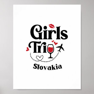 Cute Wine Girls Trip Slovakia Travel Vacation Poster