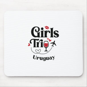Cute Wine Girls Trip Uruguay Travel Vacation Mouse Mat