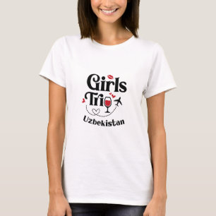 Cute Wine Girls Trip Uzbekistan Travel Vacation T-Shirt