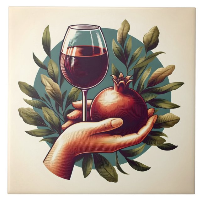 Cute wine lovers crafting home business  tile (Front)