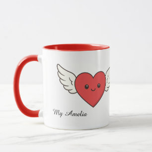 Cute Winged Heart Love Mug – Valentine’s Day Gift