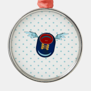 Cute winged shoe cartoon & stars metal tree decoration