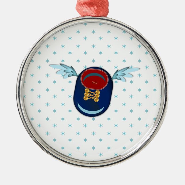 Cute winged shoe cartoon & stars metal tree decoration (Front)